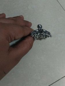 Oxidized Peacock Jhumka Earrings