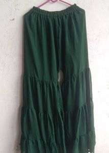 Embellished Green Kurta Set with Sharara Pants