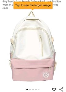 Pink & White Backpack