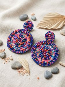Boho Beaded Hoop Earrings