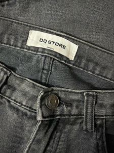 Premium Grey High-Waist Straight Fit Jeans (Size 2