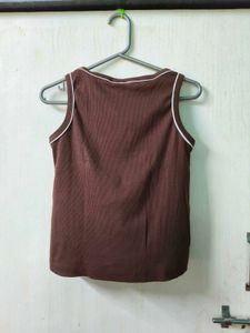 Brown Graphic Tank Top