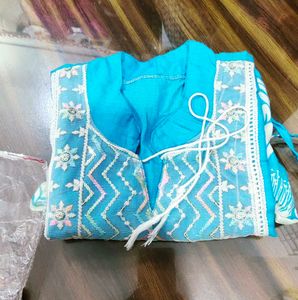 Blue Floral Print Top