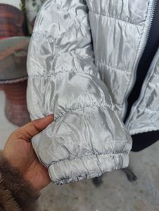 Auth Georgio Armani SILVER down-like poofy jacket