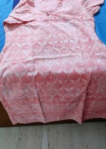 Peach Printed Kurti