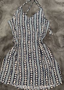 Blue & White Striped Halter Kurti