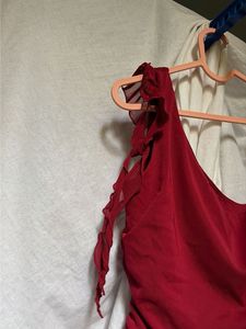 Maroon One-Shoulder top