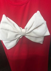 Cute Red dress  with White Bow