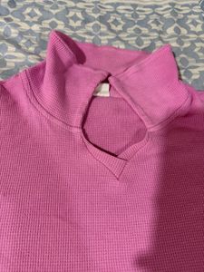 Pink Waffle Knit Top