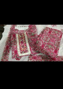 Beautiful Pink Printed Kurta Set with Dupatta