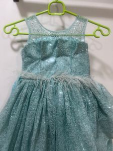 Sparkly Teal Ruffled Gown age 5-6 yrs