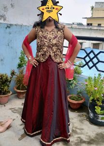 DEEP WINE THREE PIECE HEAVY GOWN