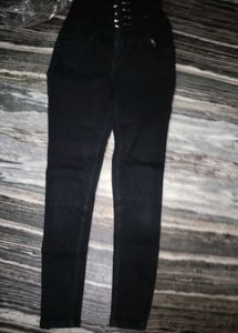 High-Waisted Black Skinny Jeans
