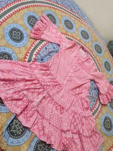 zudio branded Pink Printed Cotton Kurta