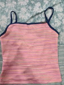 Pink Striped Cami Top