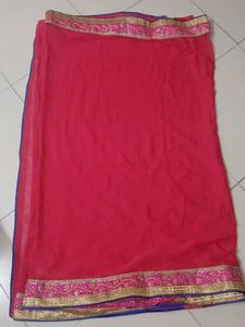 Saree With Work Border