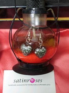 Sparkly Heart Drop Earrings