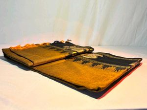 Elegant Yellow &amp; Black Silk Saree