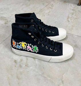H&M KEITH HARING BLUE CANVAS HIGH TOP SNEAKERS