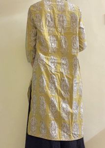 XS Stylish Mustard Yellow Printed Kurta