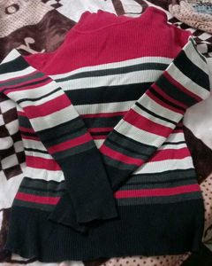 Striped Turtleneck Sweater