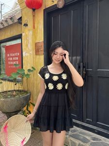 Daisy Crochet Mini Dress
