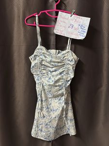 Cute Ruched Floral Mini Dress32-34