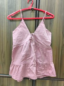 Pink Ruffle Top / peplum