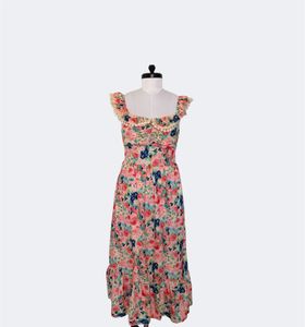 Vintage Floral Ruffle Dress