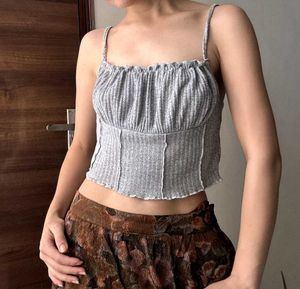 Shein Grey Ruched Camisole Top