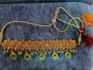 Heavy Elegant Gold Plated Kundan Necklace Set