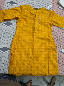 Vibrant Yellow Printed Kurta