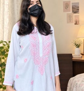 Embroidered White Kurta