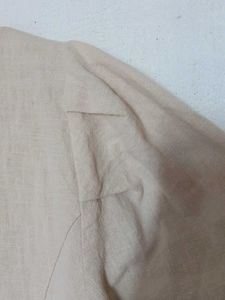 Linen Chic Beige Button-Front Mini Dress