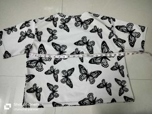 Butterfly Print Cropped Top