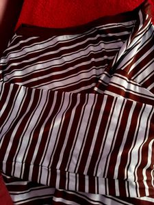 Striped Off-Shoulder Long Sleeve Top