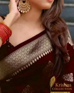 Elegant Maroon Banarasi Saree
