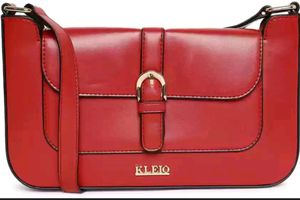 KLEIO Red Faux Leather Handbag