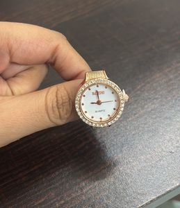 Bozhi Elegant Ring Watch with Crystal Accents