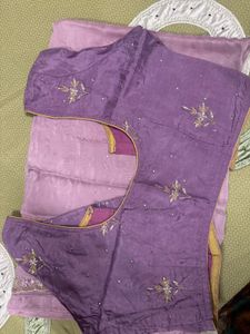 lavender saree with blouse