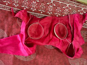 Padded Stitched Party Style Pink Blouse