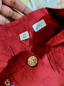 Maroon Printed Kurta