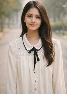 Cream Floral Peter Pan Collar Blouse