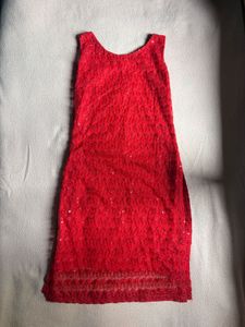 Red Sequined Kurta