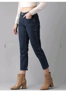 Straight Fit Stretchable Crop Jeans