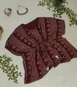 Maroon Printed Kaftan Kurta🌹✨