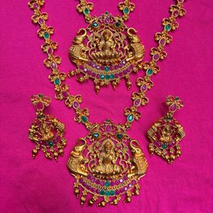 Exquisite Traditional Gold Plated Long &amp; Short Nec