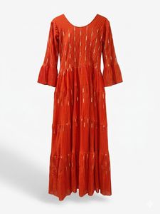 Orange Tiered Maxi Dress