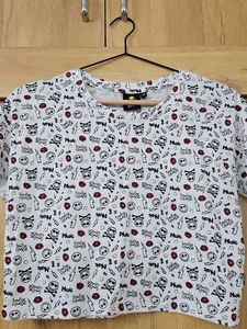 Cute Graphic Print Crop Top