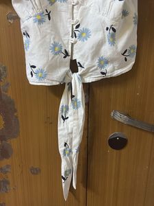 Floral Tie-Front Top